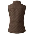 thumbnail image 3 of NE PEOPLE Women’s Quilted Vest – Lightweight Sleeveless Full Zip Up Casual Stand Collar Padding Gilet Jacket with Pockets NEWV40 Brown XL, 3 of 7