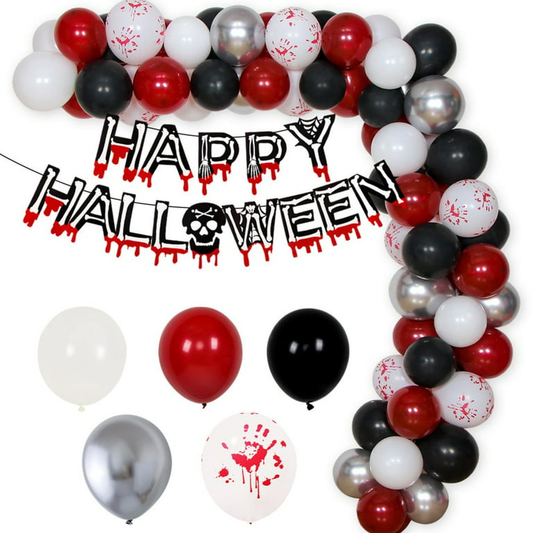 Halloween Party Supplies, Black Red Halloween Balloons Arch