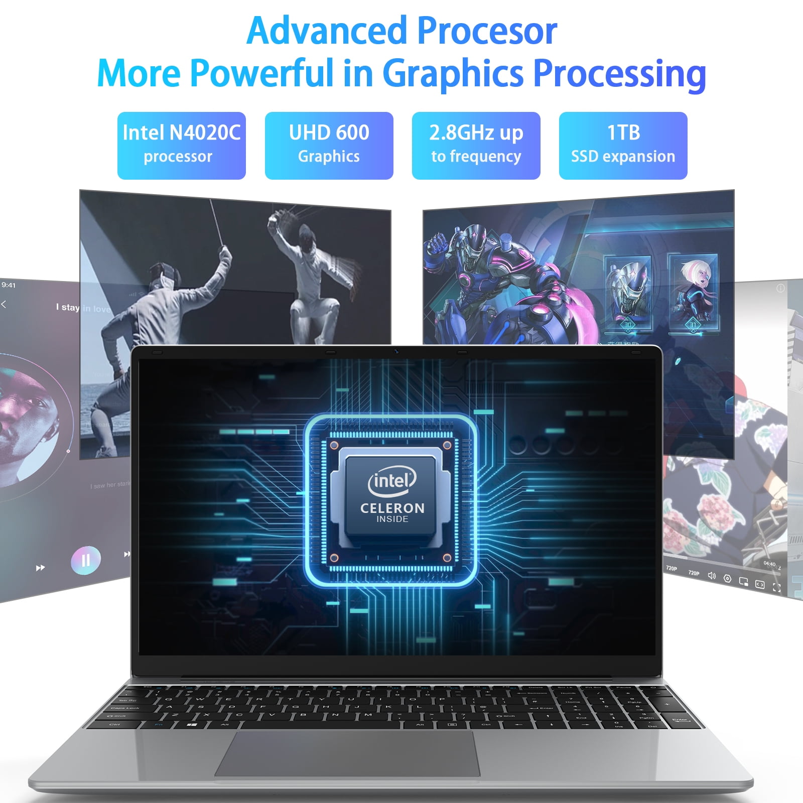 6世代 Core i3 8GB 256GB Windows 11 Office Temlicolo 14.1in Laptop, Windows 11 Pro, 8GB DDR4, 256GB SSD