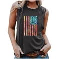 thumbnail image 2 of Clearance Clothes under $5.00 GaThRRgYP Spring Tops for Women 2025,Women's Sleeveless Round Neck Blouse,Women's Independence Day Printed Round-neck Tank Tops Loose Tops Dark Gray M, 2 of 4