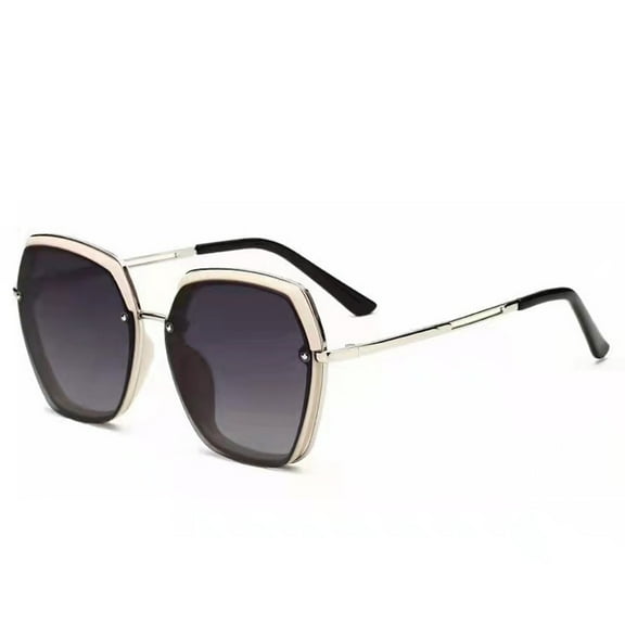 High-definition anti-ultraviolet sunglasses, fashion personality sunglasses, metal material - silver