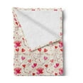 thumbnail image 2 of Valentine's Day Soft Flannel Fleece Throw Blanket, Print of Heart Shaped Balloons Flying Up with Mini Hearts, Cozy Plush for Indoor and Outdoor Use, 70" x 90", Eggshell Vermilion, by Ambesonne, 2 of 5