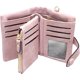 thumbnail image 1 of Cartera de cuero RFID NQ Rosa con cremallera Gran Capacidad, 1 of 5