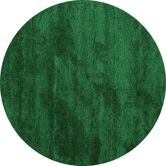 Ahgly Company Indoor Round Abstract Green Contemporary Area Rugs, 5' Round