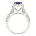thumbnail image 4 of 2.7ct round cut blue sapphire 14k white gold halo Bridal Wedding Engagement Promise Anniversary Ring for Women size 9.25, 4 of 7