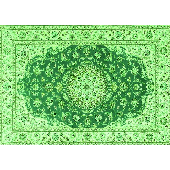 Ahgly Company Indoor Rectangle Persian Green Traditional Area Rugs, 3' x 5'