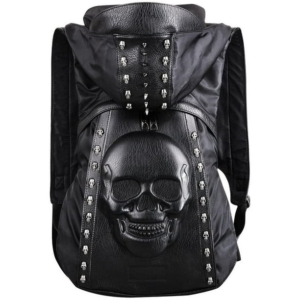 HANXIUCAO Skull Backpack Rivet Punk Backpack Black Metal 3D Stereo Backpack  - Walmart.ca