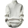 thumbnail image 1 of MensCableKnittedTurtleRollNeckJumperSweaterCasualWinterWarmPullover, 1 of 2