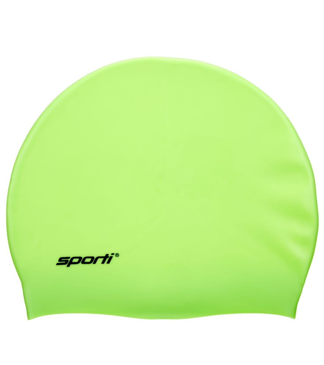 Sporti Silicone Swim Cap (Green)