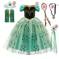thumbnail image 1 of Disney-vestido de princesa Elsa y Anna para niñas, traje de baile de malla con lentejuelas blancas, ropa de carnaval, disfraz de reina de las nieves y Frozen Fivean unisex, 1 of 2