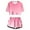 Pink, variant on WOYY Toddler Girls Summer Outfits Gradient Short Sleeve T-Shirt Shorts Set, Sizes 4-5T