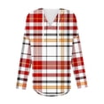 thumbnail image 4 of Ashirexll Hoodies for Women, Oversized Hoodies for Women, Fashion Ladies Plaid Hooded Sweatshirts Fall V-neck Long Sleeve Hoodies, 4 of 4
