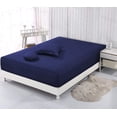 thumbnail image 5 of fitted sheet 140 x 200 cm - Colour: navy blue 4 elastic corners, 5 of 5