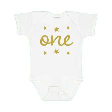 

Inktastic 1st Birthday Outfit One Gold Gift Baby Boy or Baby Girl Bodysuit