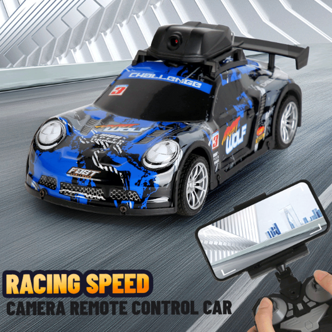 Mini RC Drift Car with LED Lights & Phone App Control, Real-Time Photo & Video via Built-In Camera, 4-Channel Remote Control RC Racing Toy for Adults