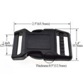 thumbnail image 2 of Boucles à Dégagement Latéral Rapide 1 Pouce de Large Surface Courbe pour Corps Humain Lot de 4 Clips Réglables d'Un Côté en Plastique Robuste pour Couverture de Bateau Sac à Dos Sac Banane Ceinture Colliers pour Chien, 2 of 7