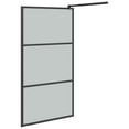 thumbnail image 3 of vidaXL Walk-in Shower Wall 39.4"x76.8" Dark ESG Glass Black, 3 of 6