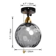 thumbnail image 2 of FSLiving RV Adjustable Light with Zipper Switch 12V Retro RV Decorative Interior Lighting Hallway Light Fixtures Ceiling Mount, E26 E27 Smoke Gray Hammered Semi Flush Mount for RV Camper, 2 of 7