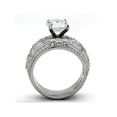 thumbnail image 3 of 3.25 Ct Round Cut Cz Vintage Stainless Steel Wedding Ring Set Women's Size 8, 3 of 6