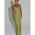 thumbnail image 3 of Sparkly Sequin Meramid Prom Dresses Spaghetti Straps Square Neck Tube Formal Evening Party Club Gowns Green L, 3 of 8