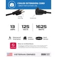 thumbnail image 2 of Iron Forge Cable SJEOW Black Outdoor Coiled Extension Cord 8 ft, 14/3, 15 Amp Oil Resistant & Flame Retardant 3 Prong Coiled Wire for Outdoor & Indoor, 2 of 7