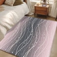thumbnail image 3 of Area Rug 48×72in, Pink Black Gradient Waves Floor Carpet Living Room Rug, Summer Ocean Wavy Non-Slip Welcome Mat Indoor Rugs for Bedroom Dining Room, 3 of 9