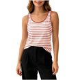 thumbnail image 3 of Women Pajama Tops Striped Sleeveless Tank Built In Bra Stretch Daily Layering Sleep Top, 3 of 5