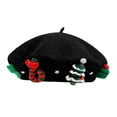 thumbnail image 5 of Abbraccia Christmas Hat Painter Hat Streetwear Headgear Decor Womens French Winter Cap for Holiday Cosplay Vacation Adults Black, 5 of 10