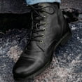 thumbnail image 3 of Mepaouo Men's Boots Casual Motorcycle Combat Ankle Dress Boots Waterproof Oxford Chukka Booties, 3 of 6