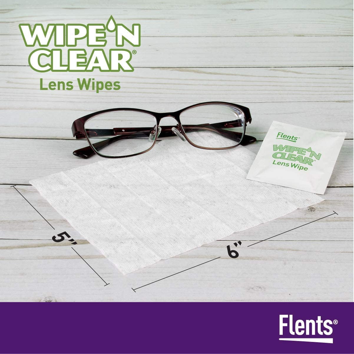 Flents Wipe 'N Clear Lens Cleaning Wipes 300 Count 4 Portable Boxes Of 75