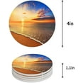thumbnail image 1 of FMSHPON Ocean Waves Sunrise Pattern Set of 4 Round Coaster for Drinks, Absorbent Ceramic Stone Coasters Cup Mat with Cork Base for Home Kitchen Room Coffee Table Bar Decor, 1 of 6