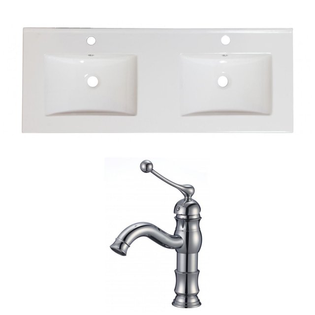 American Imaginations 21-in. W 3H8-in. Ceramic Top Set In White Color AI-15923