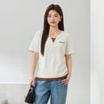 thumbnail image 3 of Fake two contrasting thin embroidered tops, 3 of 3