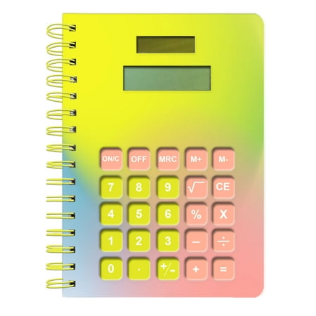 Pen + Gear Twin Wire Bound Hardcover Journal, Solar Calculator, Multi Color, 5 x 7, 192 Lined Pages