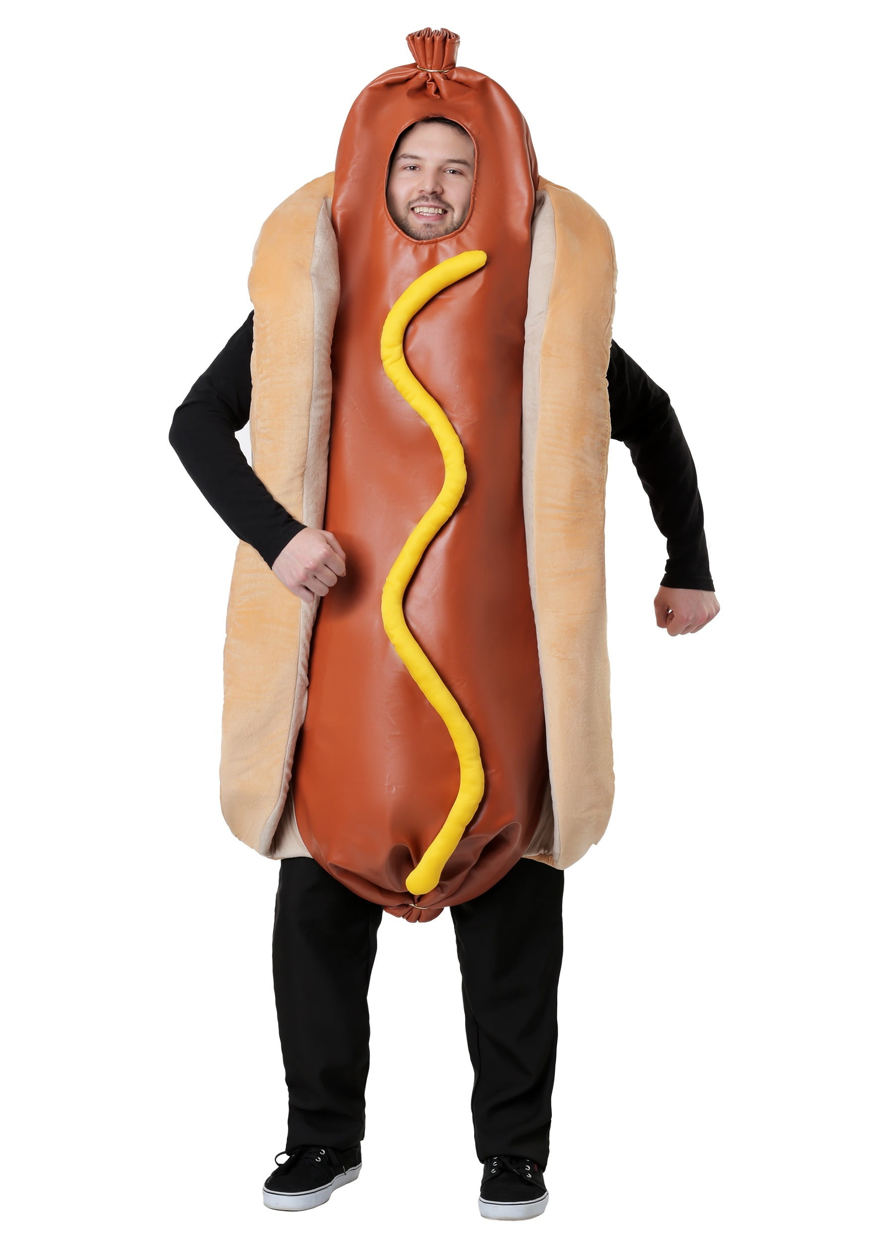 Footlong Hotdog & Wiener Bun Halloween Costume Unisex Men & Women Sausage Suit 