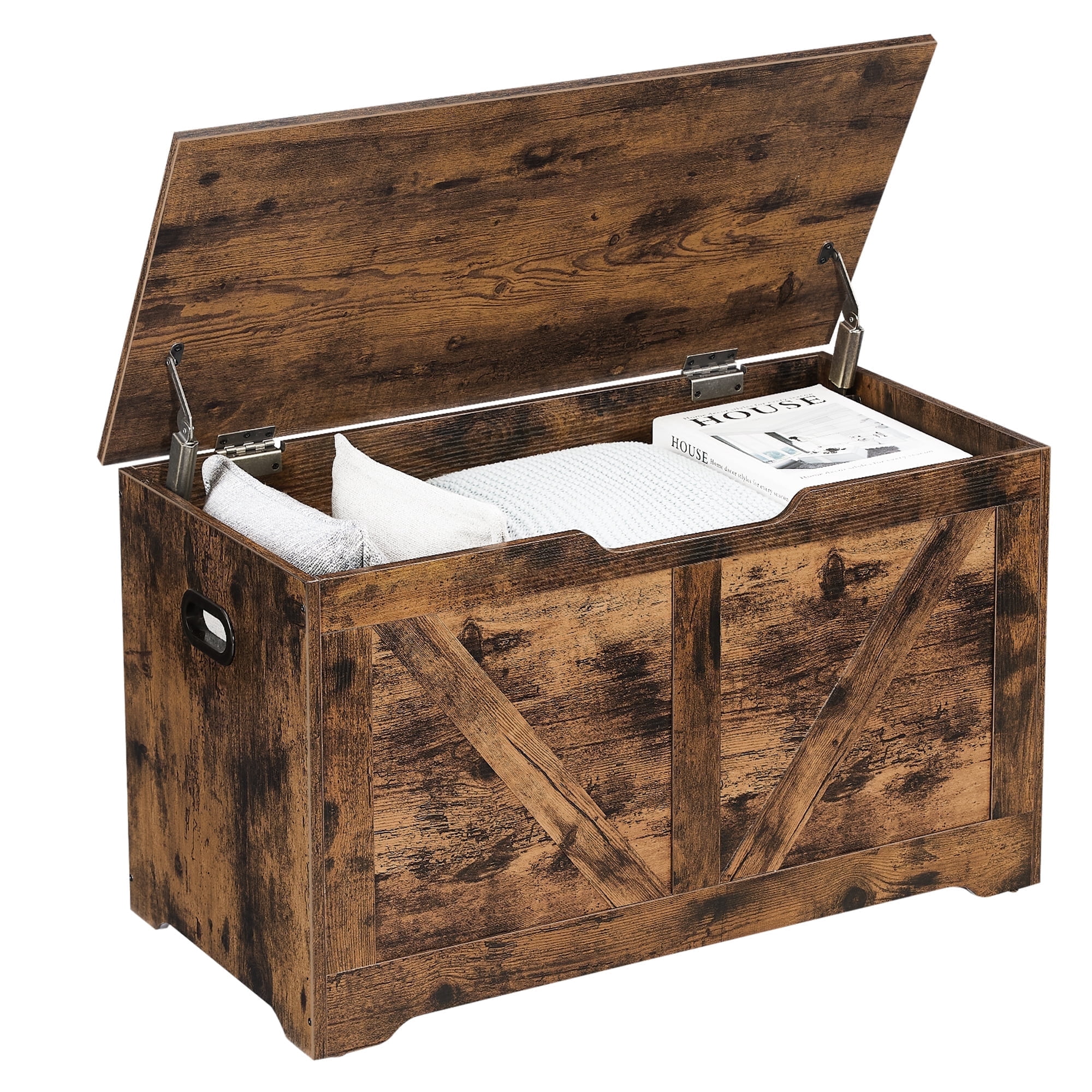 CONCETTA Extra Large Wooden Storage Bench & Chest with Safety