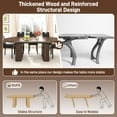 thumbnail image 6 of Blotout 70.9 Inch Oval Wood Strip Base Dining Table for 6-8 People,Modern Farmhouse Table for Kitchen & Dinner & Reception Room, 6 of 8