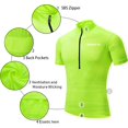 thumbnail image 4 of Spotti Men's Cycling Bike Jersey Short Sleeve with 3 Rear Pockets- Moisture Wicking, Breathable, Quick Dry Biking Shirt Large Hi-viz Yellow, 4 of 6