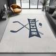 thumbnail image 2 of Washable Area Rug 2 X 3 ft for Bedroom, Simple Hockey Sports Soft Non Slip Carpet, Light Gray Stain Resistant Non-Shedding Rugs for Dining Room Kids Playroom Office Decor, 2 of 7
