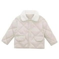 thumbnail image 3 of MEZZALL Kids Loose Jacket Children Lattice Crop Jacket Boys Girls Baby Thick Warm Collar Coat Fashion Long Sleeve Outerwear Solid Color Coats Winter Breathable Streetwear, 3 of 4