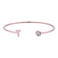 thumbnail image 1 of Pulsera Mujer Inicial Letra LuckyLy, Acero Inoxidable y Zirconia Cúbica, Modelo Sonia rosa UNITALLA, 1 of 8