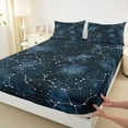 thumbnail image 3 of Feelyou Cartoon Astrology Twin Sheet Sets, Starry Sky Galaxy Bedding, 3 Pieces, 3 of 7