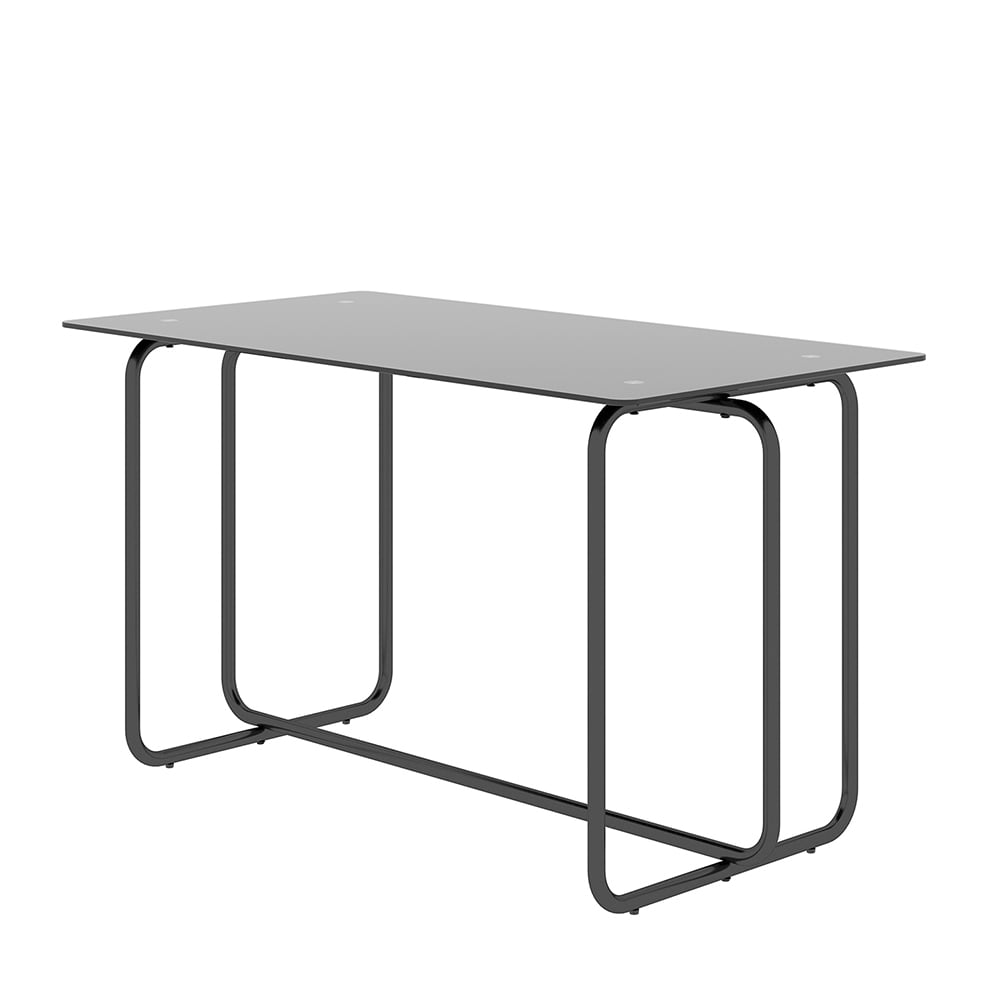 Kadyn 1-piece Rectangle Dining Table, Modern Kitchen Table with Metal Frame, Tempered Glass Dining Table for Kitchen Room, Black Kadyn 1-piece Rectangle Dining Table, Modern Kitchen Table with Metal Frame, Tempered Glass Dining Table for Kitchen Room, Black