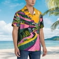 thumbnail image 2 of Salouo Retro Futuristic Landscape for Hawaiian Shirt for Men,Summer Beach Casual Short Sleeve Button Down Shirts Men's Regular-Fit Short-Sleeve Print Shirt -Small, 2 of 6