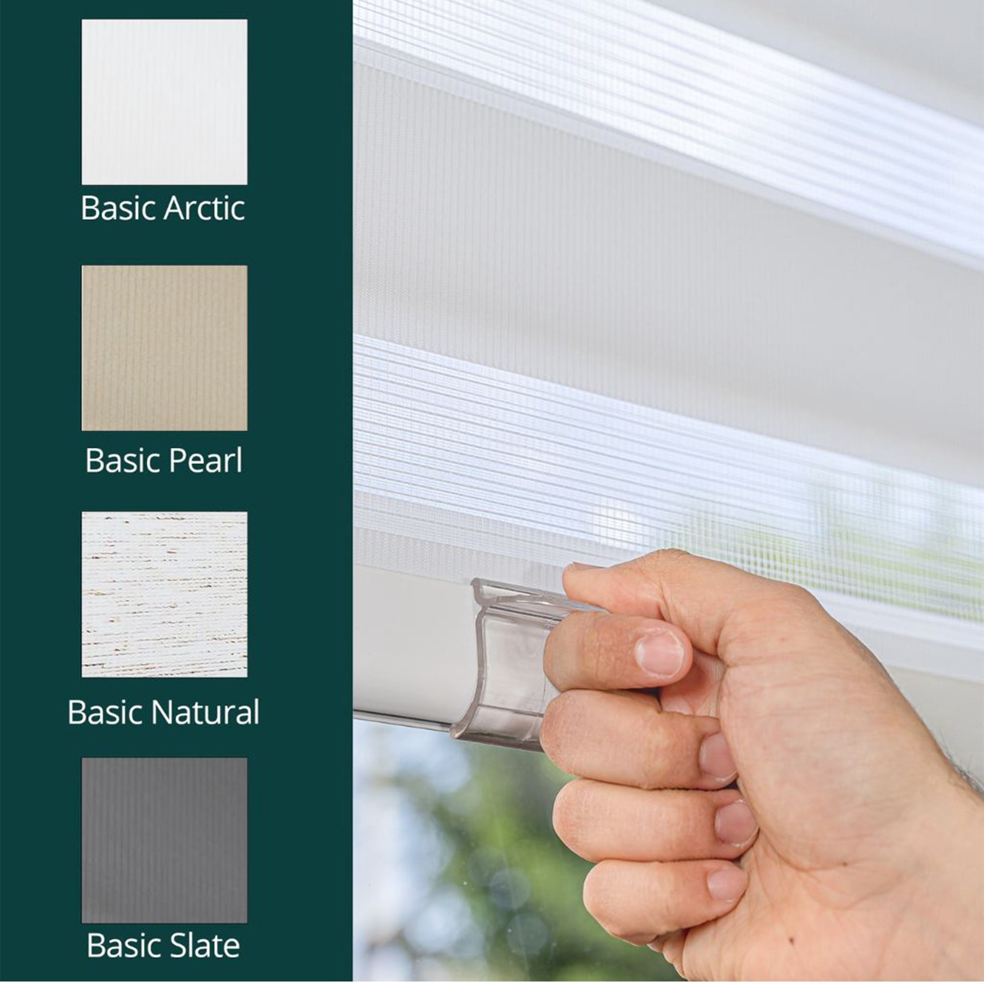 CHICOLOGY Zebra Roller Shades | Room Darkening | Basic Arctic |36.5"W X 72"H| Dual Layer Light Filtering Blinds | Cordless Window Shades for Home & Office | Easy Install