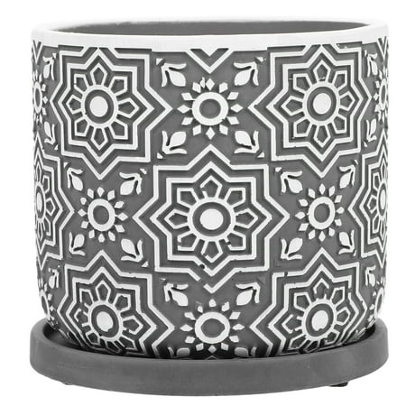 Frcolor Pot Succulent Planter Cactus Plant Cement Flower Container Pots Concrete Large Flowerpot Garden Planters Small Vase