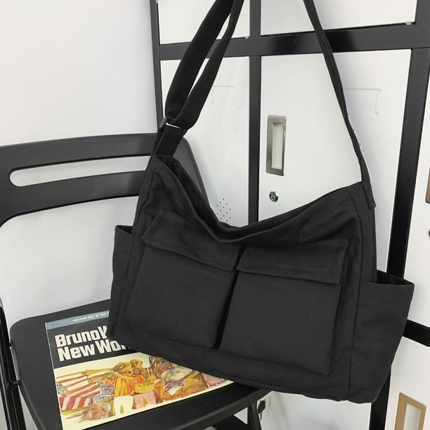 Bolso de hombro con gran capacidad - bolso mensajero multifuncional vintage para mujeres y hombres, bolso hobo con correa ajustable, bolso bandolera adecuado para compras escolares