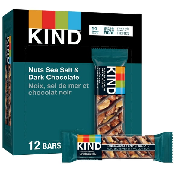 KIND Nuts Sea Salt & Dark Chocolate Bar, 40g, 12 Count Box, 12 Pack KIND Nut Bar