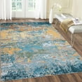 thumbnail image 4 of FairOnly 6'x9'Abstract Colorful Texture Area Rug Non Slip Stain Resistant Foldable Carpet for Minimalist Living Room Bedroom，Golden Blue, 4 of 7