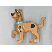 LEGO Scooby Doo - Scooby Doo Walking with Medium Azure Collar, Chattering Teeth Minifigure Complete Assembly